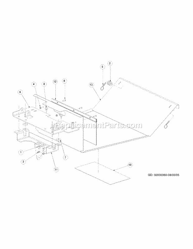 Floor Panel Assembly Diagram and Parts List for M72-CT 53AB5JEZ750 Cub Cadet Sprayer